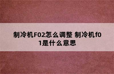 制冷机F02怎么调整 制冷机f01是什么意思